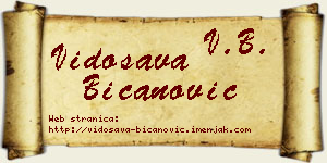Vidosava Bicanović vizit kartica